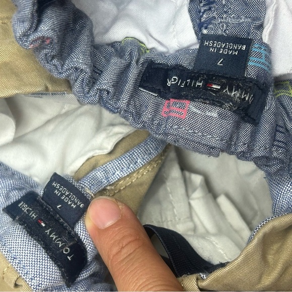 Tommy Hilfiger Kids Khaki and Patterned Blue Shorts - Picture 3 of 5